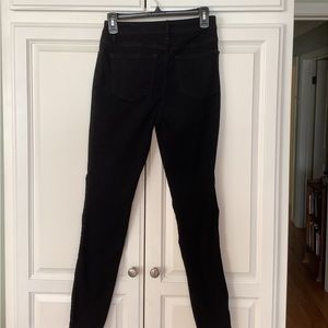 Old Navy rockstar super skinny low rise black jeans.